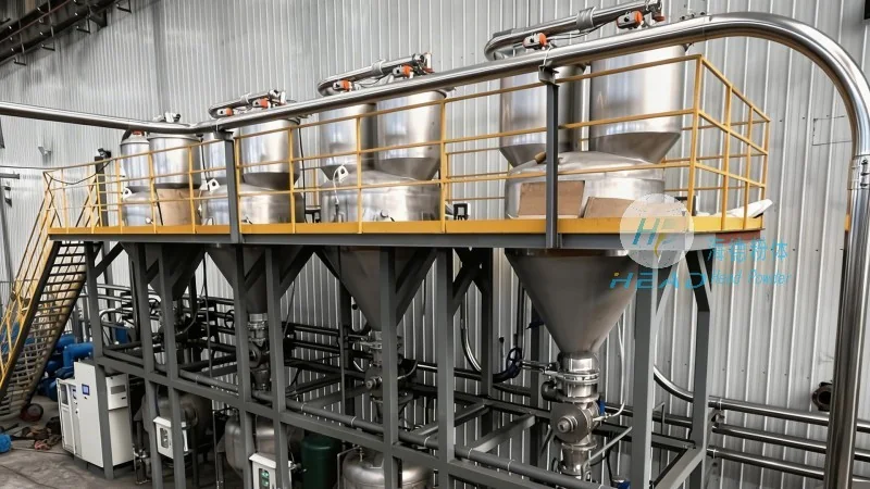 Projeto de Transporte Pneumático de Pelotas Plásticas em Fase Diluída para uma Empresa de Plástico em Tianjin